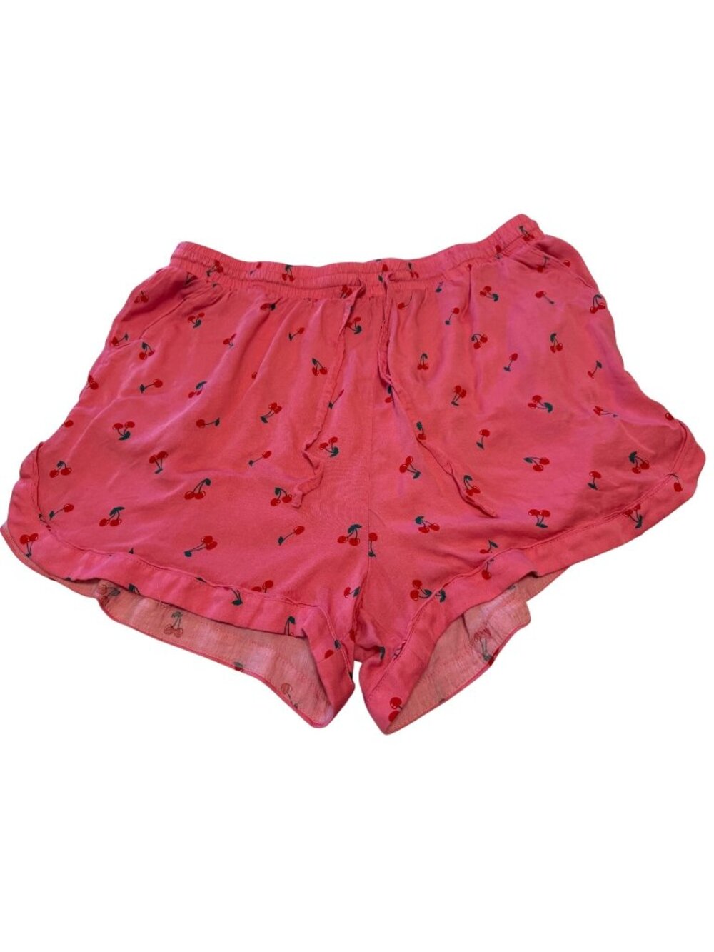 City Chic Berry Print High-Rise Pajama Shorts 100% Viscose Size M/18 (Length)